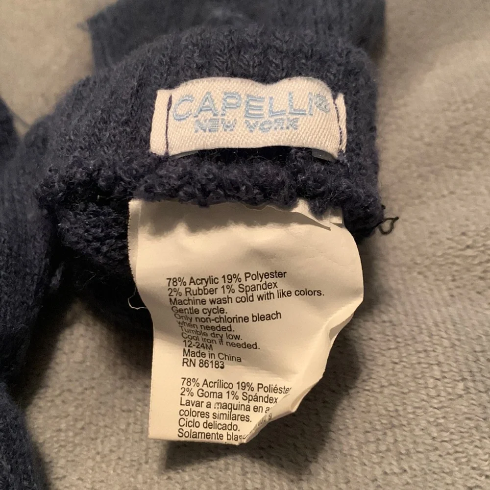 Capelli Marled Toddler Dinosaur Trapper Hat w/ Mittens- Blue 12-24